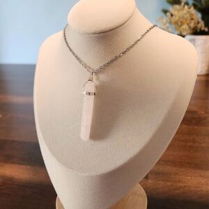 Rose Quartz Point Pendant Necklace